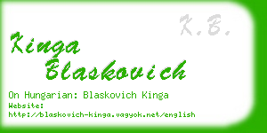 kinga blaskovich business card